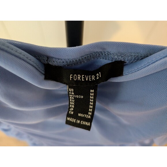 Forever 21 Women's Stretch Mini Dress Blue Size Medium - Picture 4 of 6